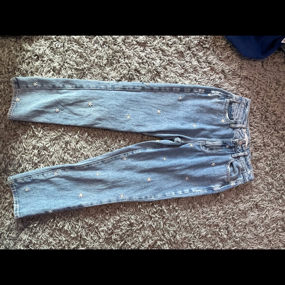 Pacsun high rise light wash flower jeans